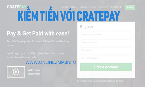CratePay - Ví điện tử mới cho phép kiếm tiền dễ dàng
