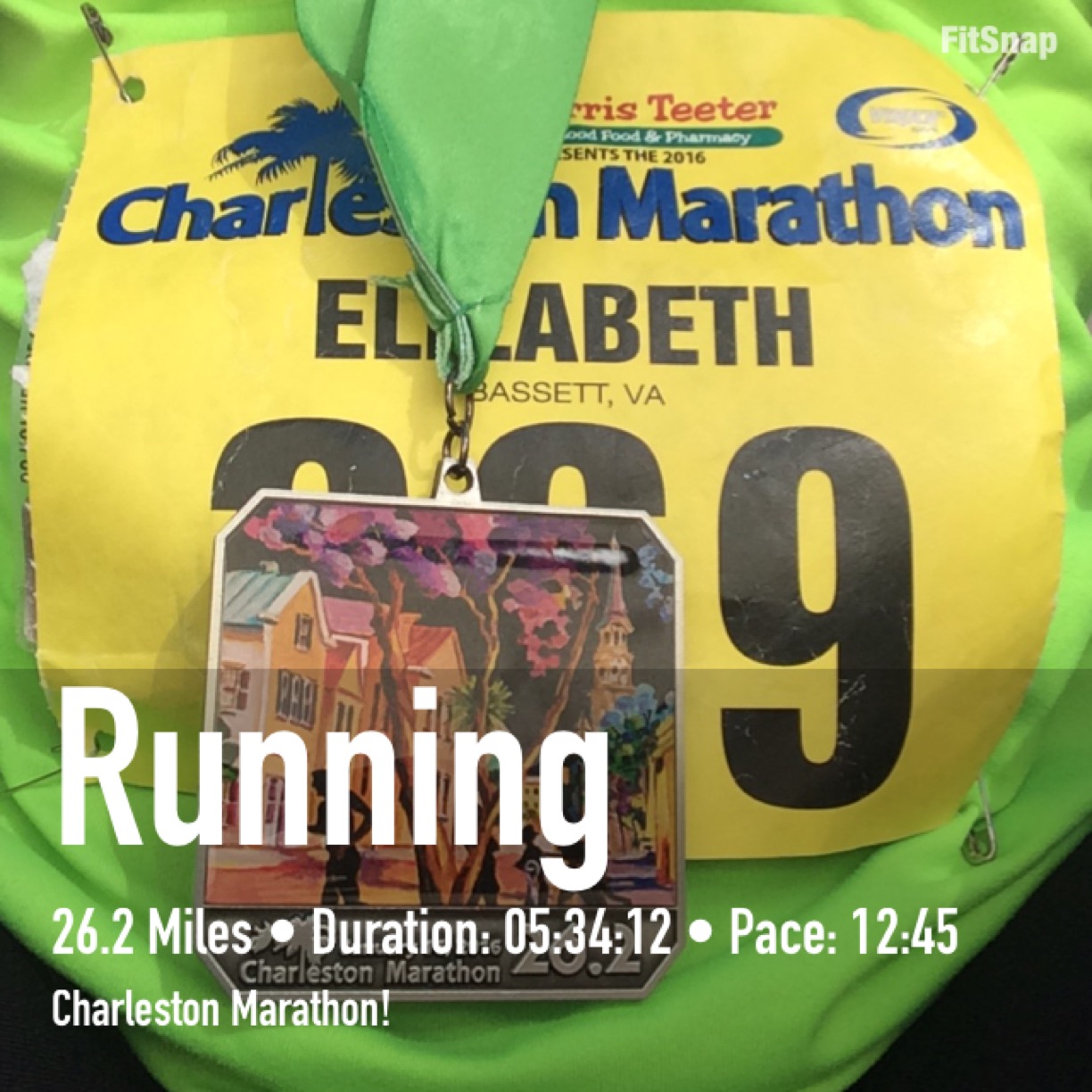Update: Charleston Marathon Official Time