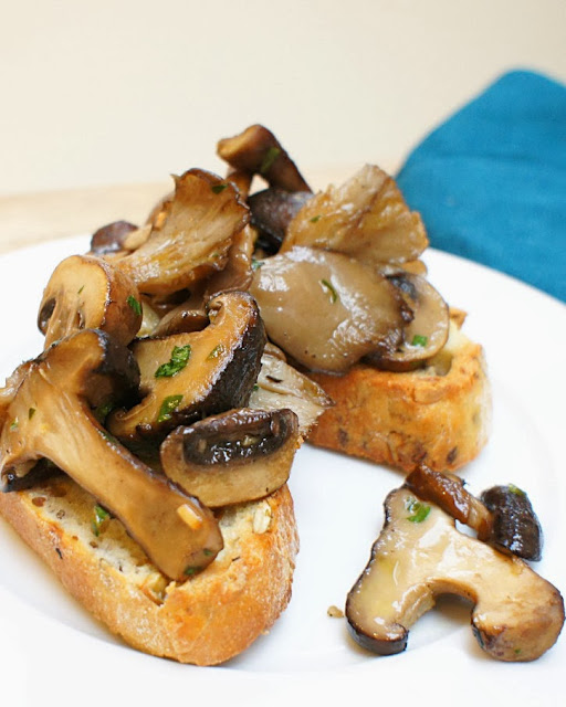 Wild mushrooms on toast