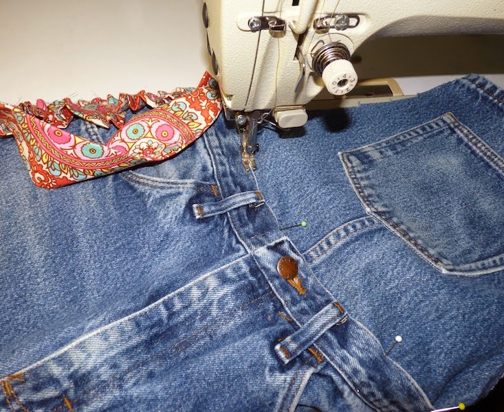 Mary Jo's Cloth Design Blog Recycle Old Blue Jeans into a Fun Apron
