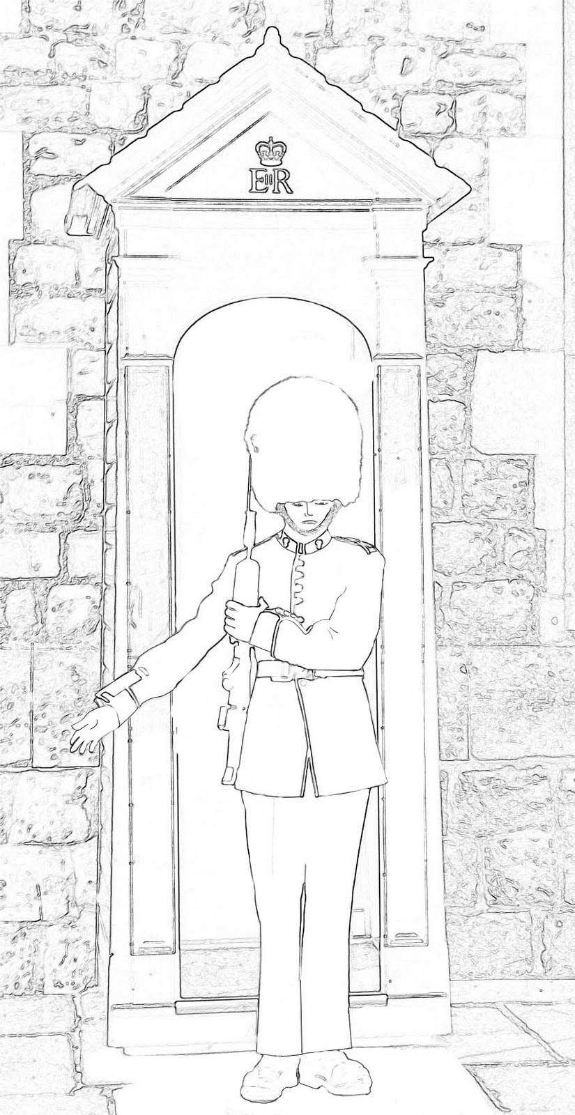 Creative Knight Guarding Queen Sketch Drawing with Realistic