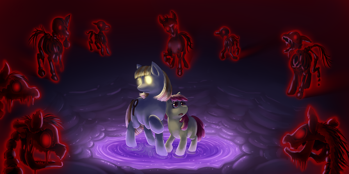 MLP Fim - Story of the Blanks 78026+-+Story_of_the_Blanks+apple_bloom+artist+orcacookie+oc+original_character+ruby+zombie_ponies