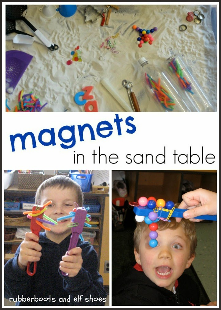 Exploring with Magnets in the Sand Table from Ruber Boots and Elf Shoes Exploring with Magnets in the Sand Table from Ruber Boots and Elf Shoes