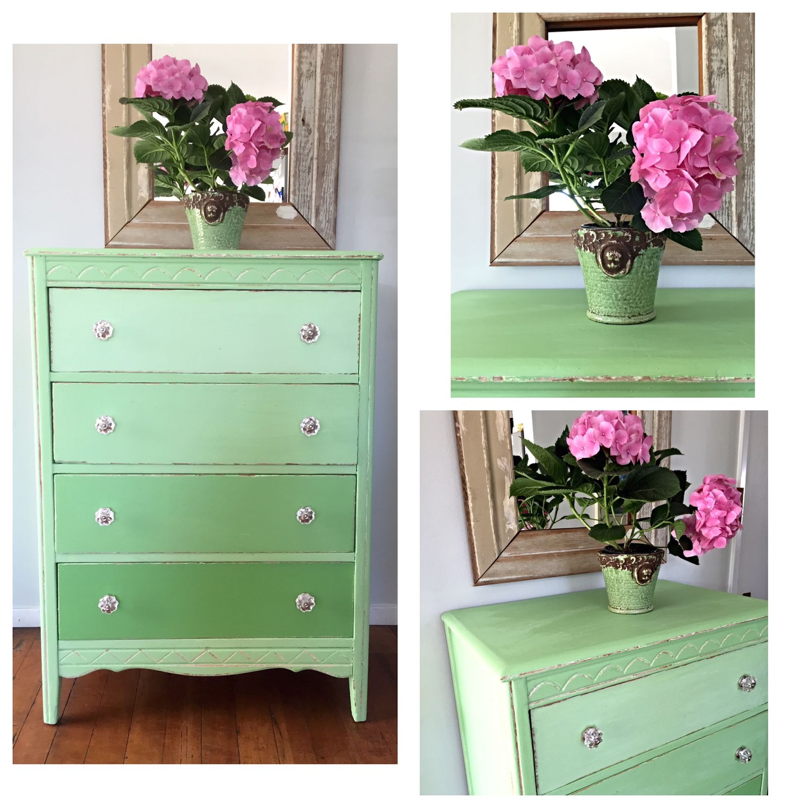 D.D.'s Cottage and Design How to paint a Green Ombre Dresser