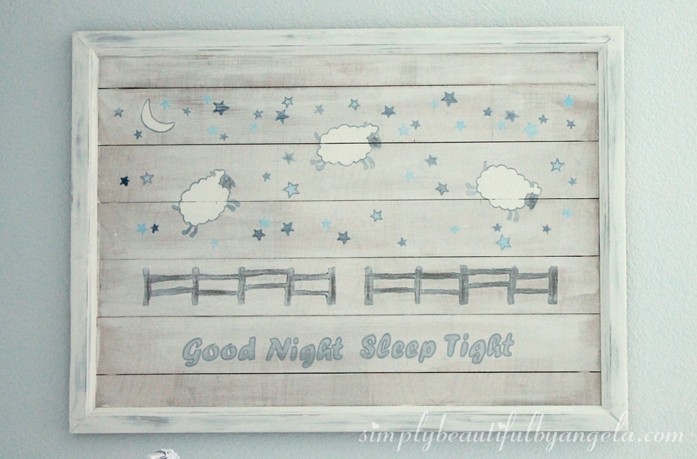 Diy Nursery Sheep Art It Was A Very Frugal Way To Fill Up The Wall E Above Crib I Only Ended Spending About 14 10 For Plywood And 4 Molding