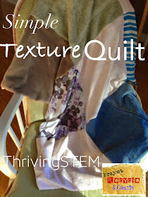 Use old clothes to sew a simple tactile quilt for your baby.