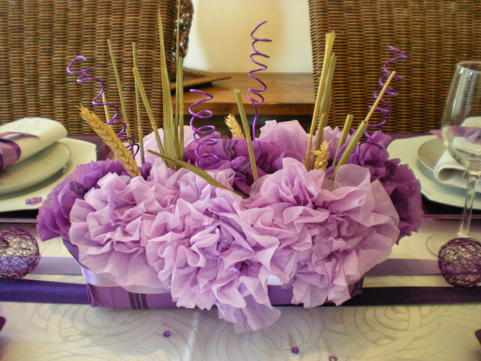 Déco à thèmes Une déco de table aux couleurs lilas mauve, violet et