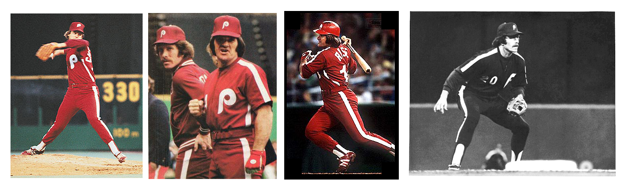 The Phillies all-burgundy jerseys had zippers