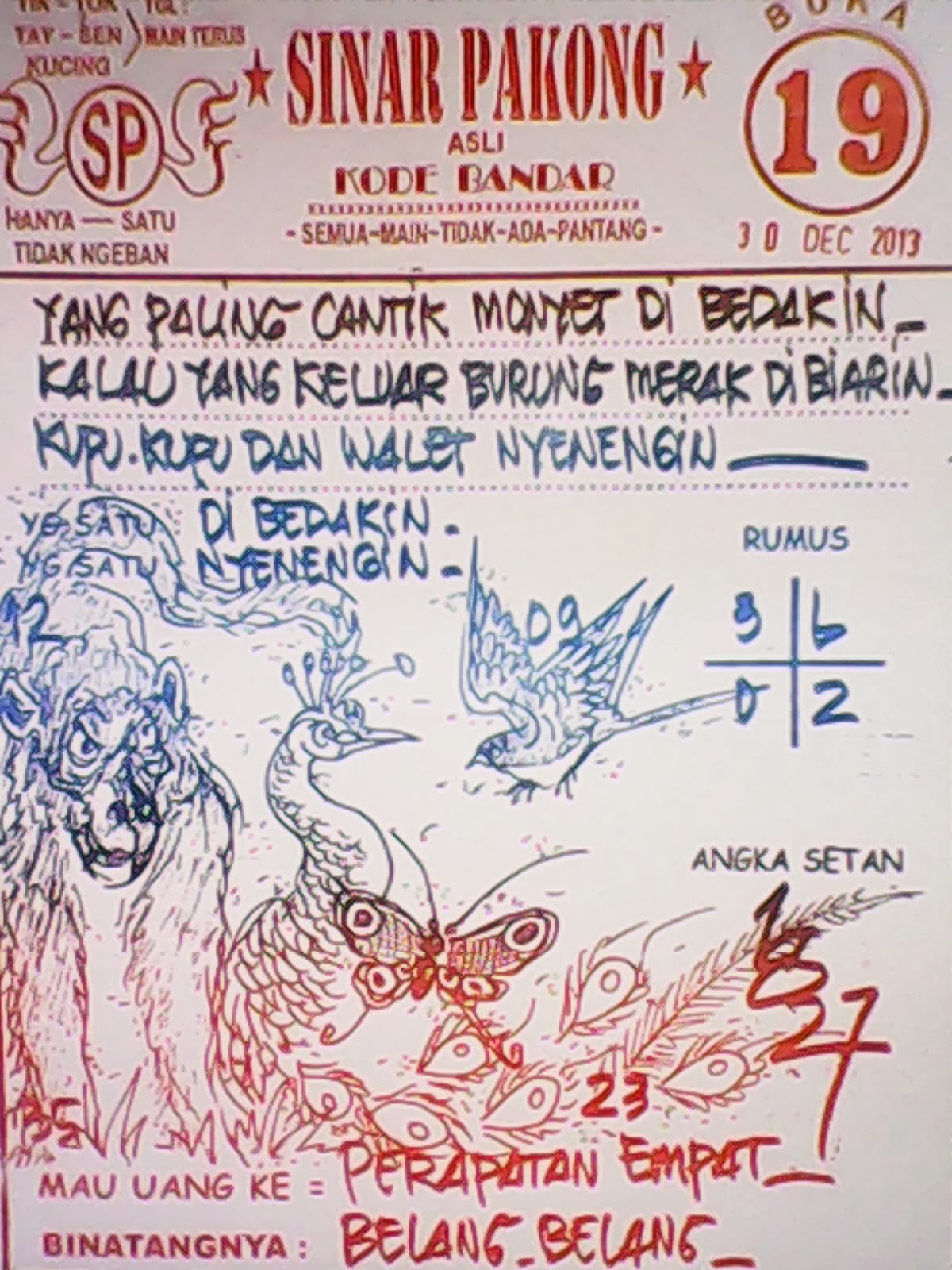 Daftar Pengeluaran Sinar Pakong Asli Desember 2013