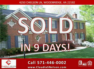 Sold in 9 Days! Sell Your Home Fast Woodbridge VA with Listing Agent,  Claudia S. Nelson 571-446-0002