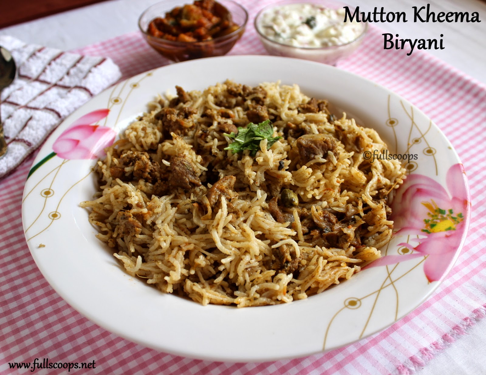 Mutton Kheema Biryani / Lamb Minced Meat Biryani Full Scoops A food