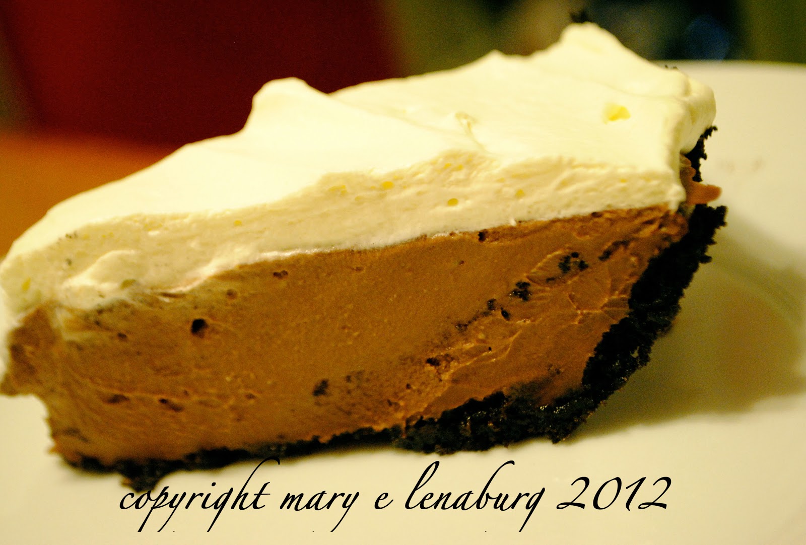 Passionate Perseverance day two chocolate cream pie...