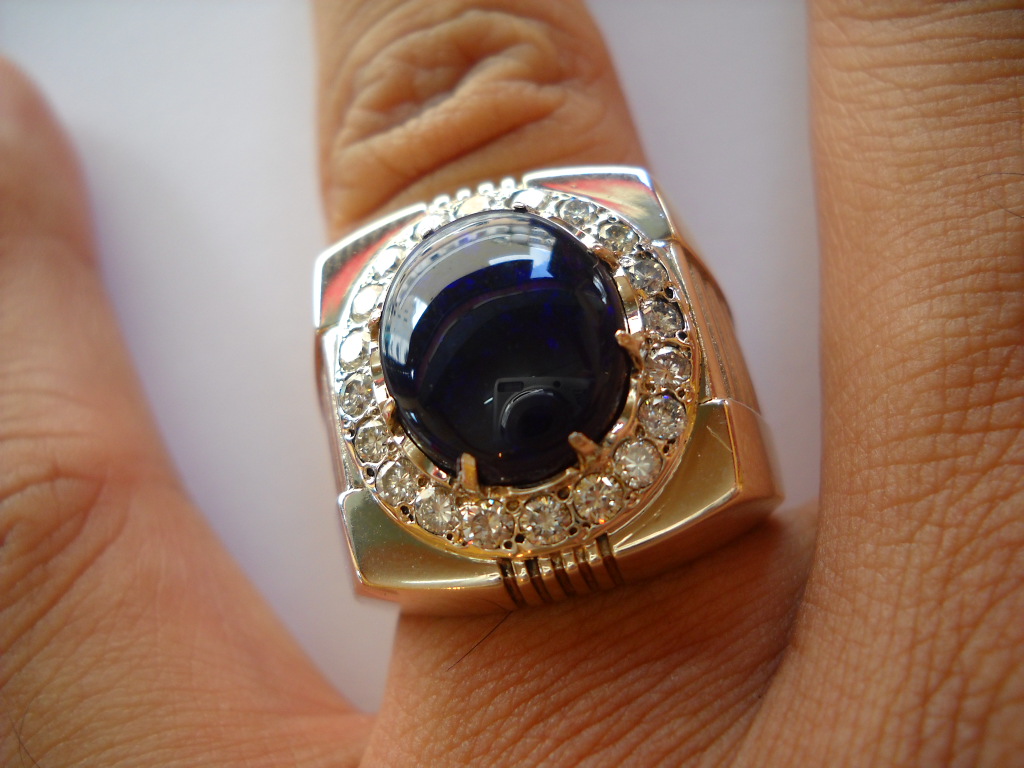 Nazman Enterprise Koleksi Cincin Perak Lelaki Bertatahkan Batu Opal