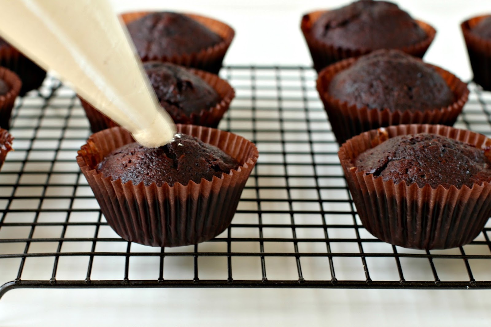 Milk and Honey Chocolate and Caramel Chip Kahlua Cupcakes with Kahlua