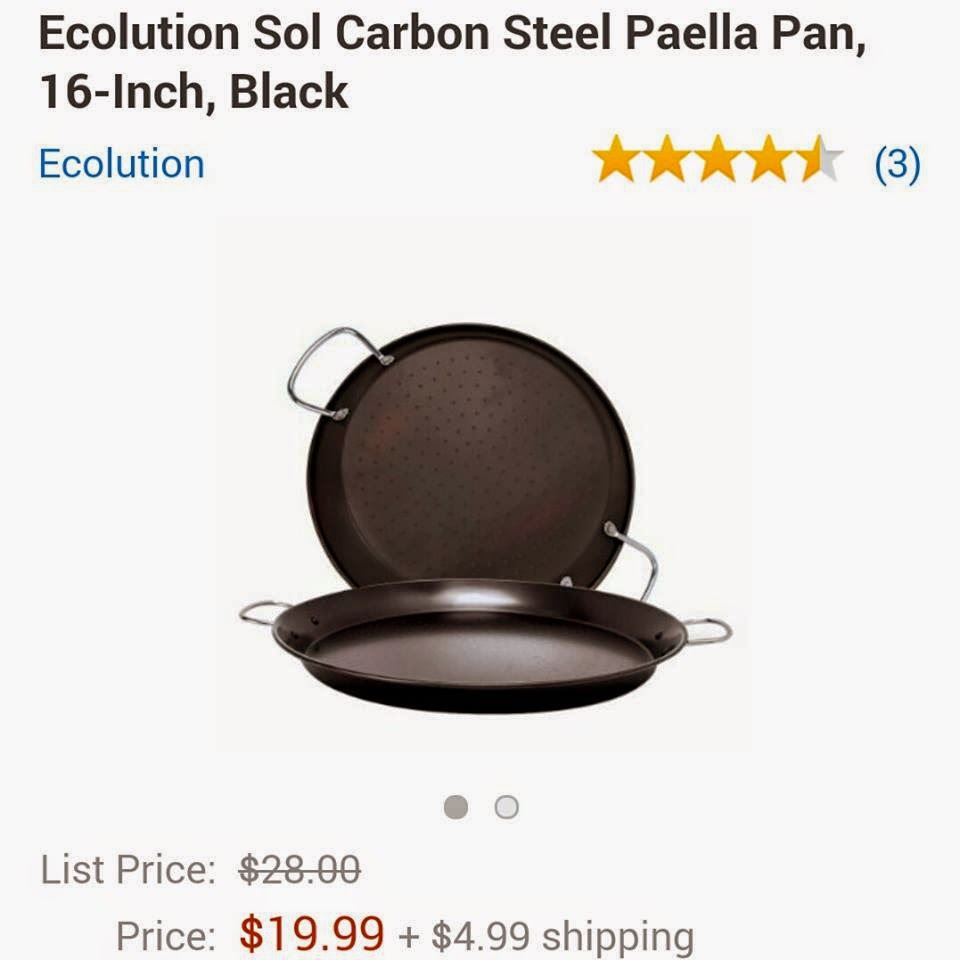Ecolution Sol 16 Paella Pan Carbon Steel - Black