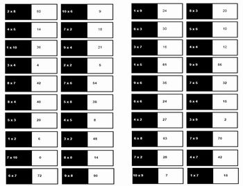 Atividades de Matemática para o 4o ano. Jogo dominó da multiplicação : O  jogo começa quem estiver com o número maior, a regra é a mesma do dominó. A  peça tem dois