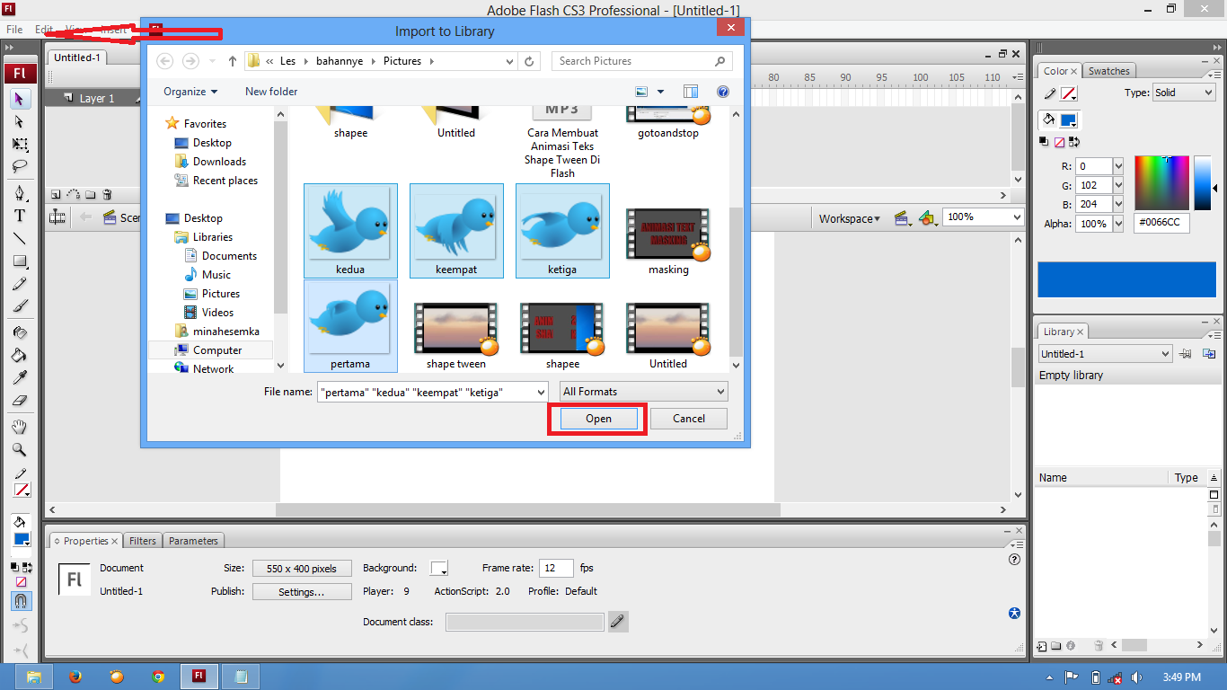Cara Membuat Animasi Burung Twitter Dengan Flash Cara Membuat Animasi Burung Twitter Dengan Flash
