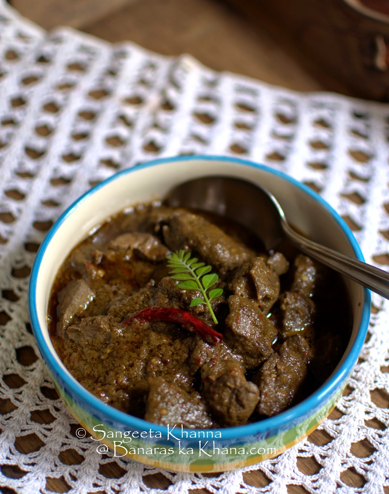 banaras ka khana mutton liver curry with southern flavors...
