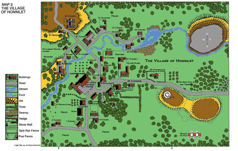 Little Odo's Grand Days Out: The Village of Hommlet - Map