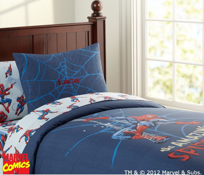 Marvel Spiderman Bedroom Decals, Bedsheets, comforters, door knobs and ...