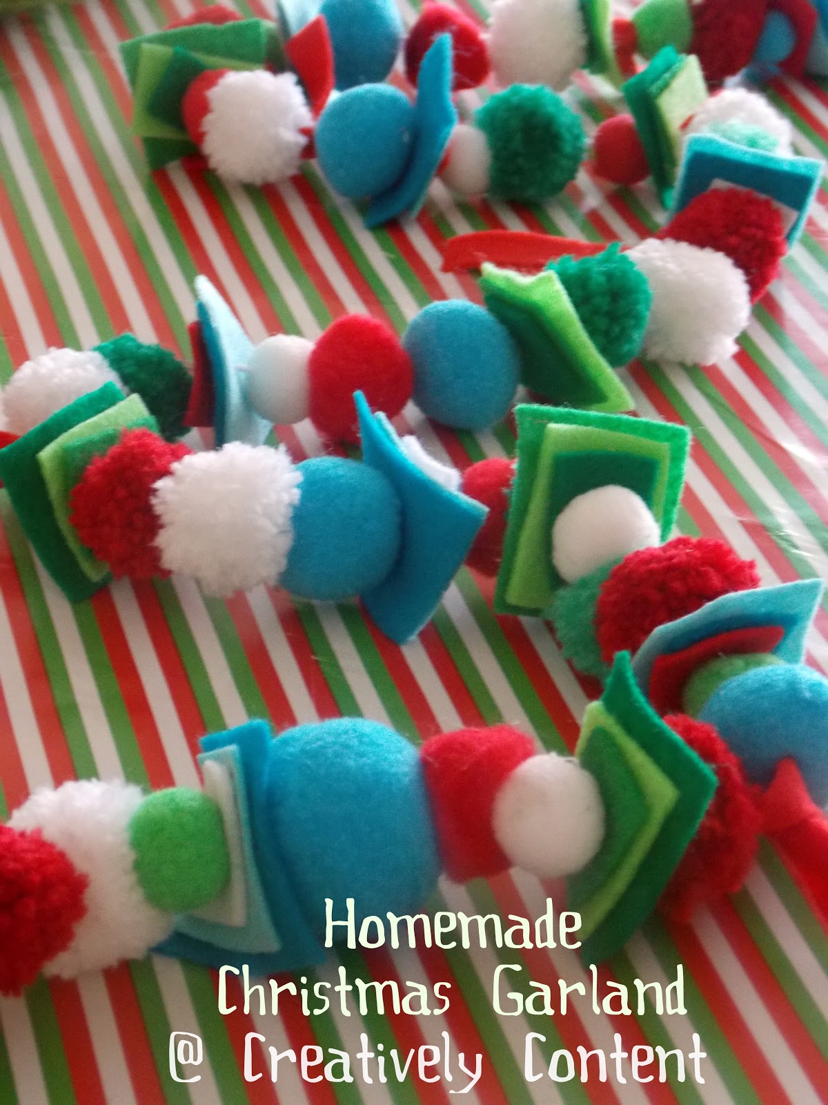 Creatively Content Pom pom and felt garland.