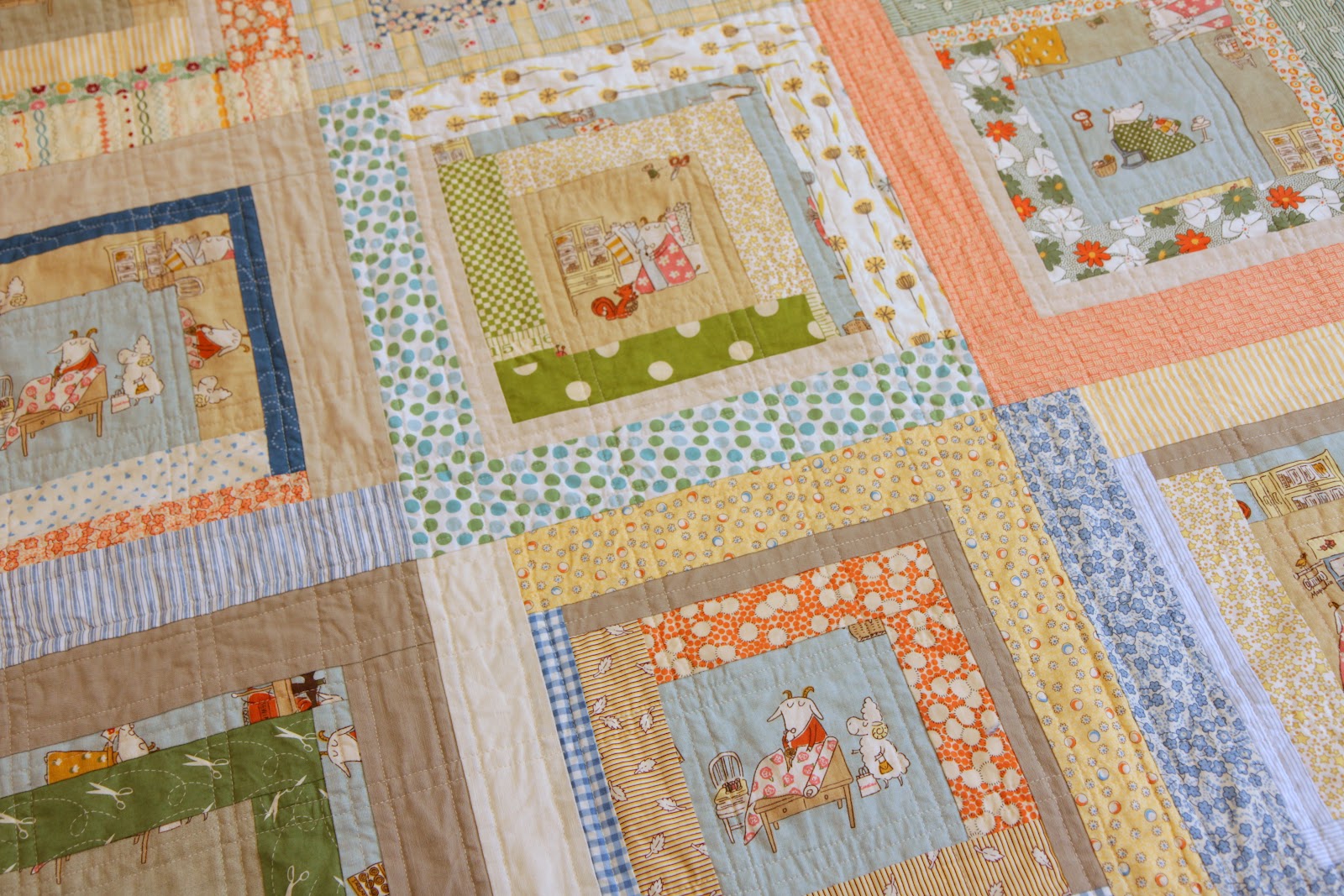 Quilt Story Sewing goats quilt finish from Patchwork in Paris...