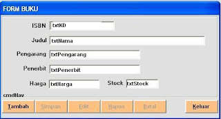 Form Buku - Sistem Informasi Penjualan (Vb6)  