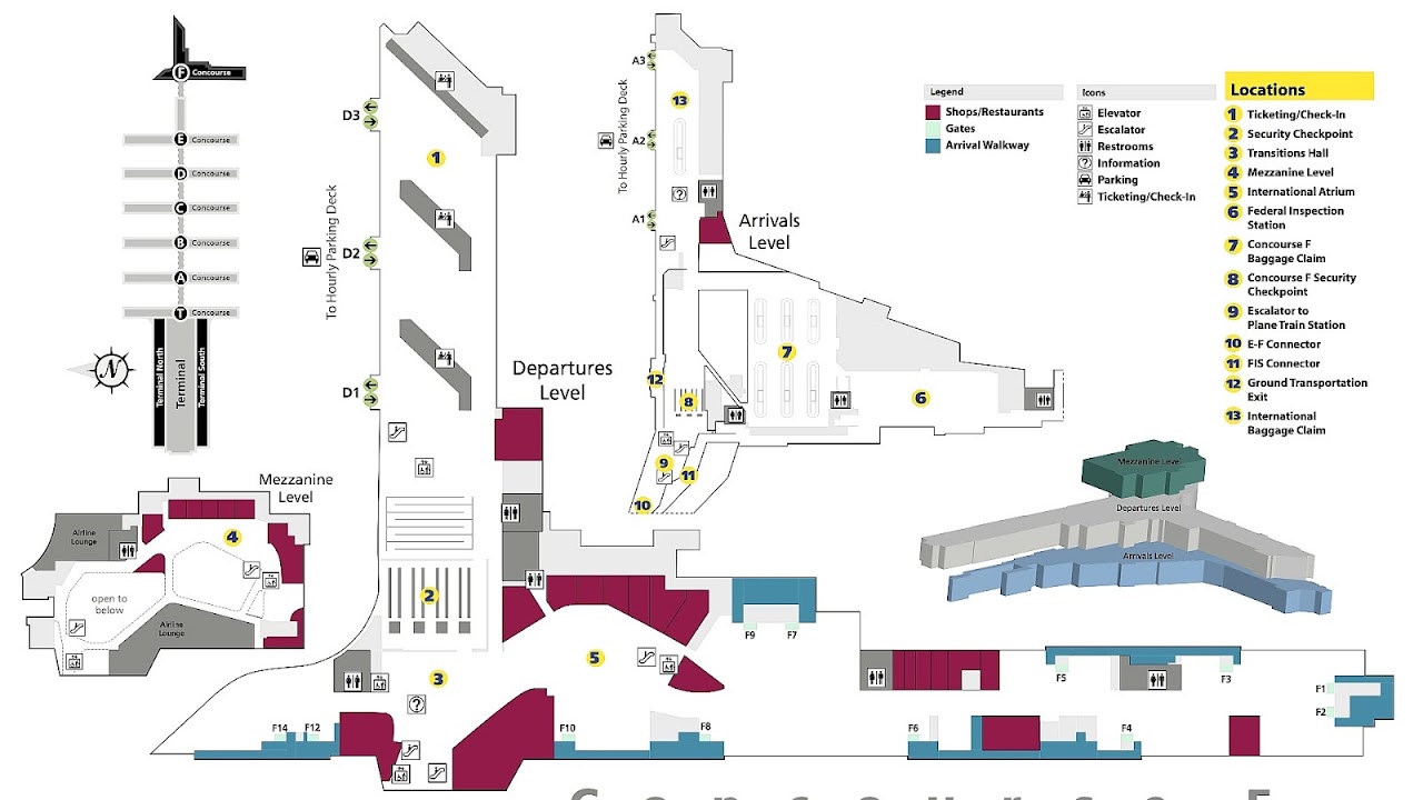 Atlanta Airport Parking Map Map Of The Usa With State Names