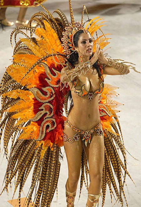 Fabia Borges was enchanted by the warmth of the community while in front of her battery from Rocinha samba school.