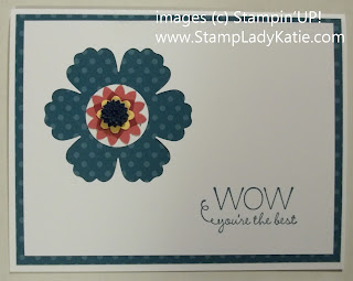 Card made with Stampin'UP! flower punches and Designer Print Papers