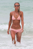 Petra Benova hot body in a pink swimsuit