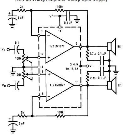 LM1877 bassed Audio power amplifier circuit and ... parrot bluetooth wiring diagram 