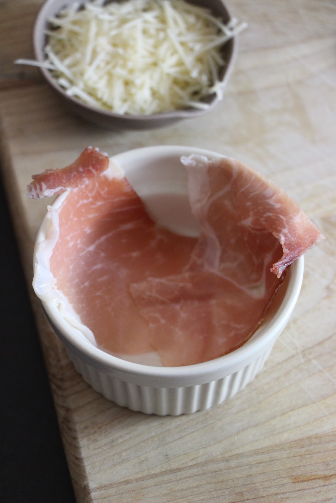 Prosciutto Baked Eggs with Parm Breakfast At Carol's