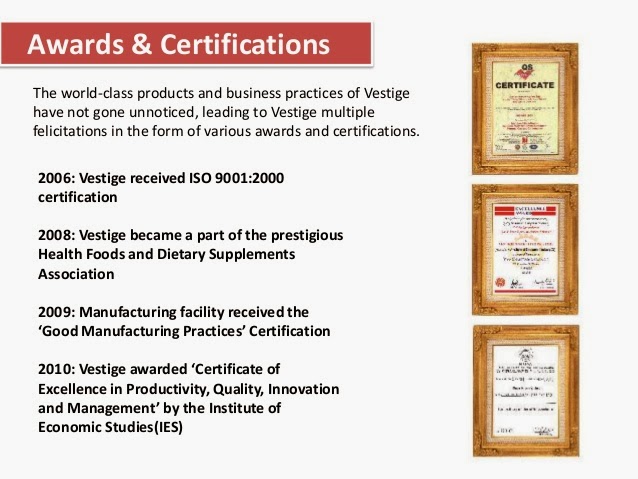 certificate awarded