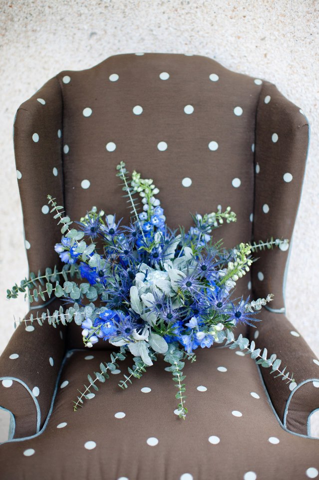 The Flower Magician Blue Ivory Wedding Bouquet