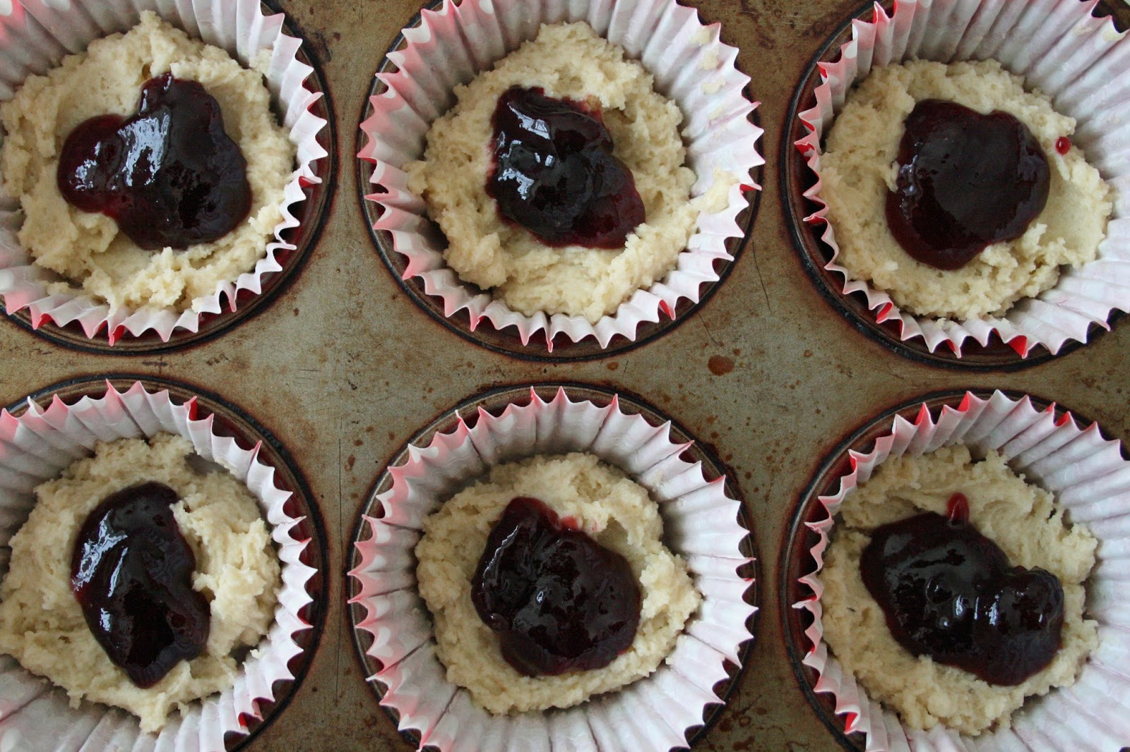 lauralovescakes... Cherry Bakewell Muffins