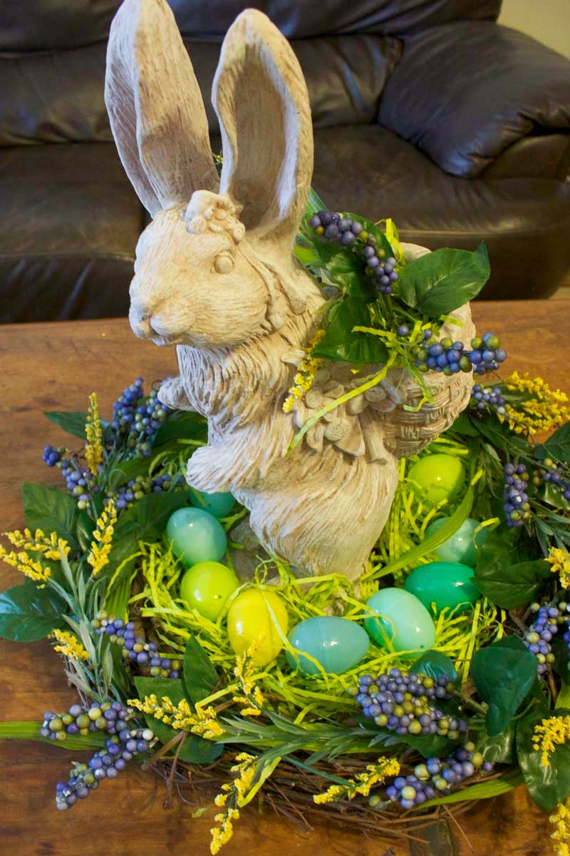 Pier One Inspired Easter Rabbit Centerpiece