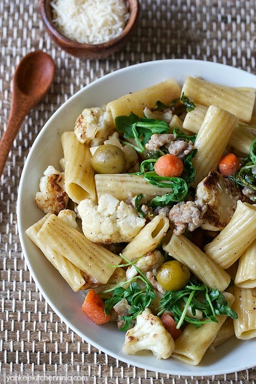 Panroasted cauliflower pasta Yankee Kitchen Ninja