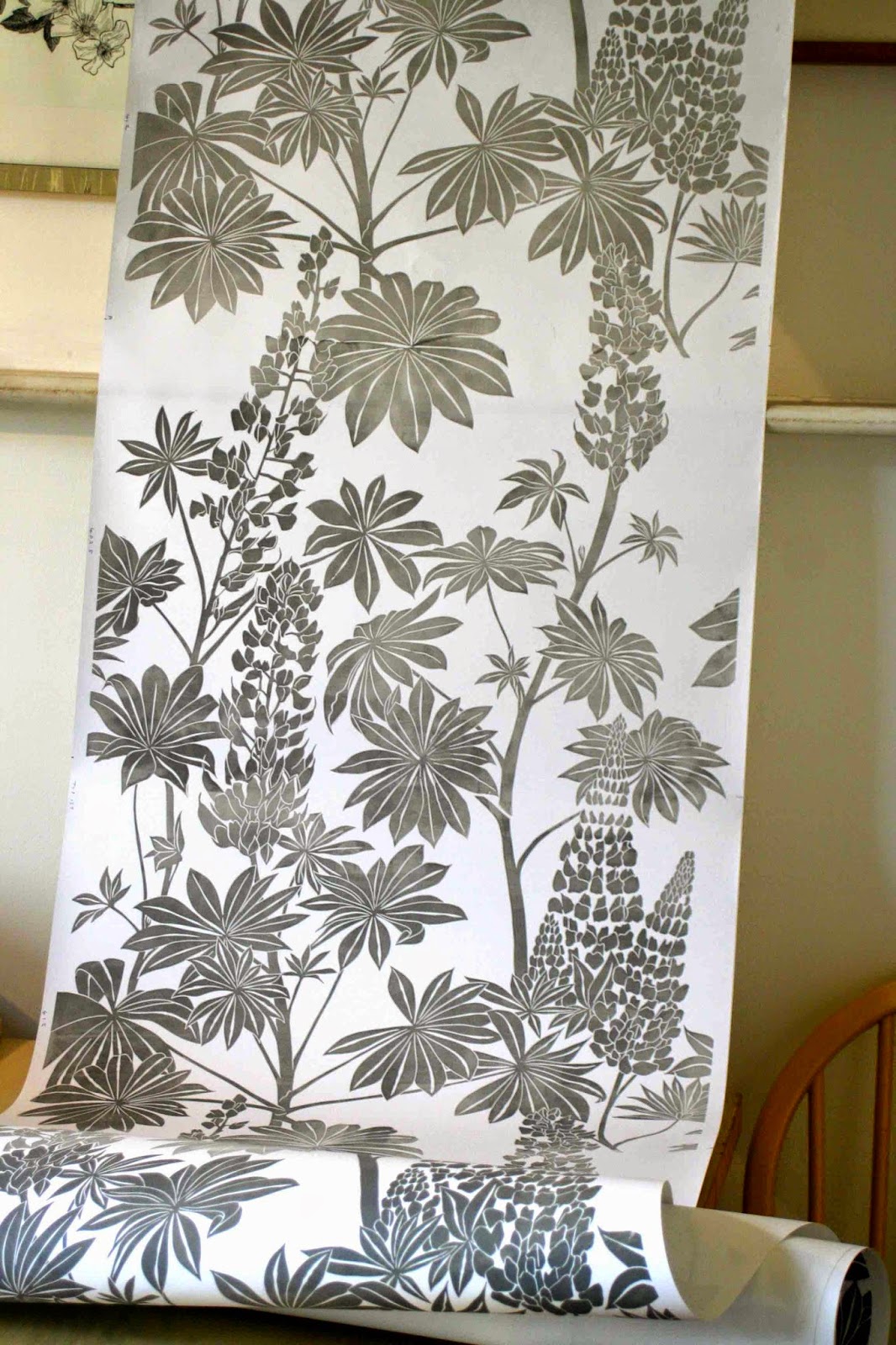 Hand Printed Wallpaper from hand cut Lino