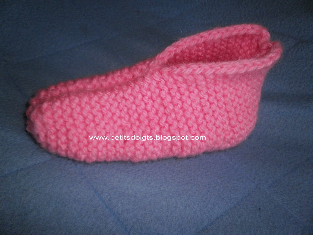 chaussons au tricot femme