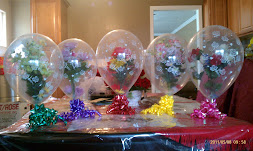 Flowers inside of balloons