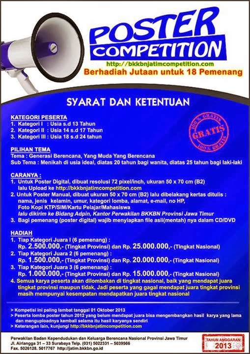 Lomba Desain Poster 2013 BKKBN Jatim Info Surabaya