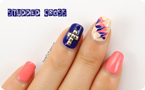 liquid jelly studded cross nail