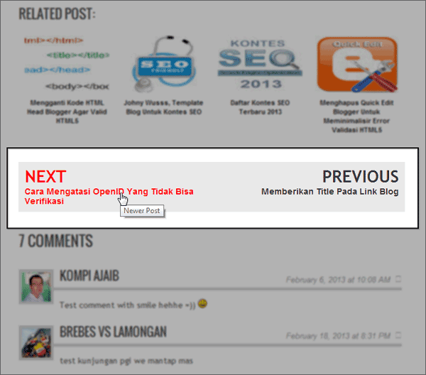Screenshot Custom Blog Pager Di Postingan Blog Membuat Custom Blog Pager Di Postingan Blog