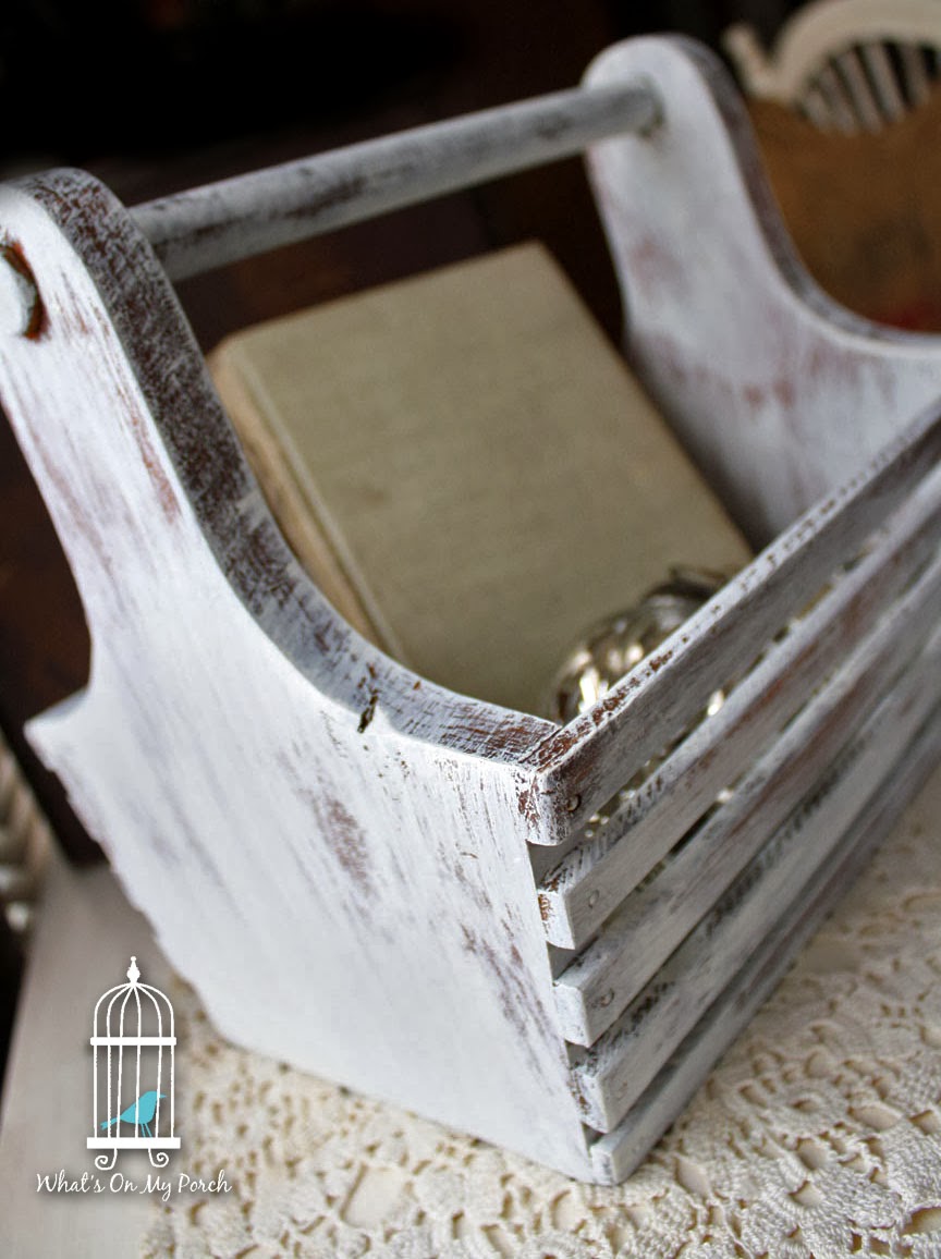 What's On My Porch Book Caddy Makeover