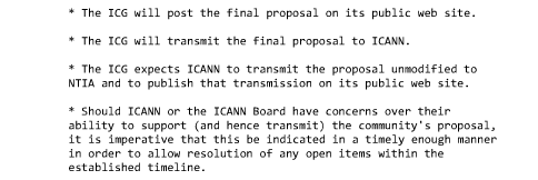 draft of  "ICG's expectations regarding the proposal submission"