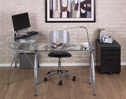 Corner Office Desk with Glass Top Corner Office Desk with Glass Top