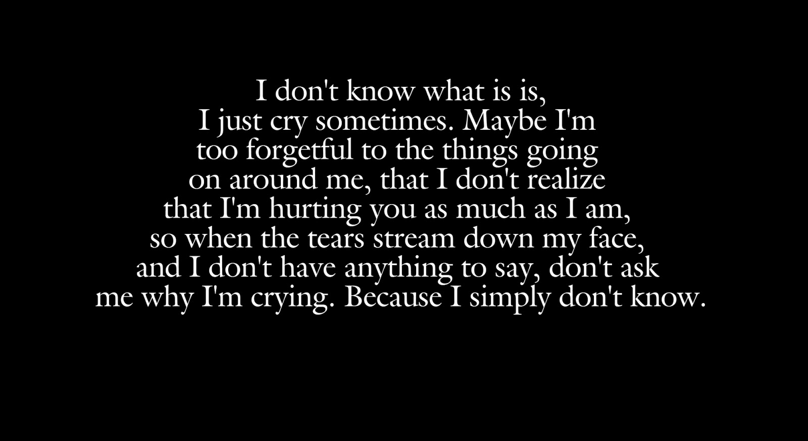 Fallen Angel I just cry sometimes