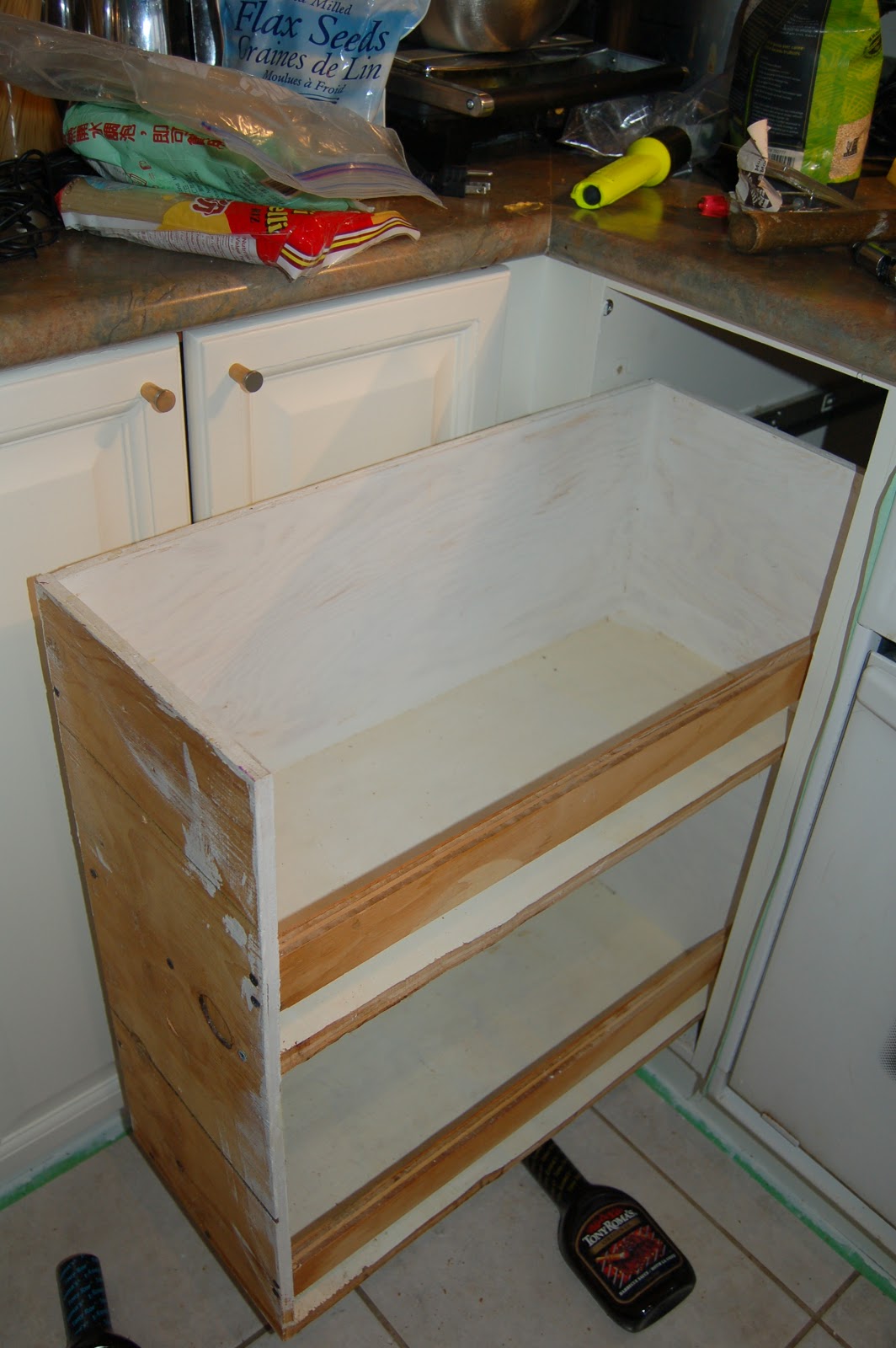 Kitchen cabinet slide out shelves DIY Slide Out Shelves