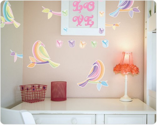 Decoración de interiores: Decoración del Cuarto de niños con aves